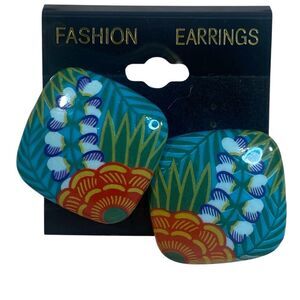 Avon Vintage 1987 Tropical Beauty Post Back Earrings Costume Jewelry